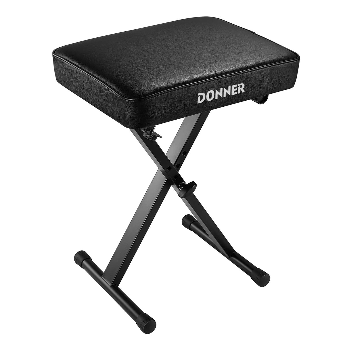 Donner Piano Bench, Adjustable Keyboard Bench Portable Stool Collapsible Chair Foldable Seat X Style, 24 Inch Thickness High Den