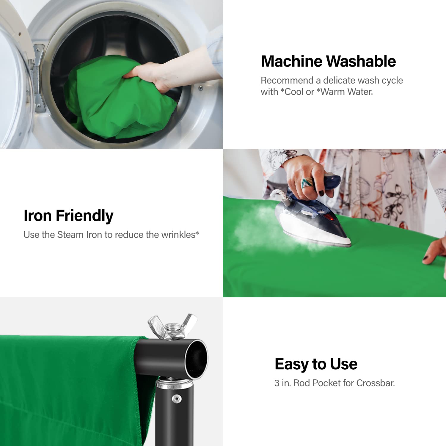 Julius Studio 5 Ft.(W) X 10 Ft.(H) Green Chromakey Photo Video Studio Fabric Backdrop, Background Screen, Photography Studio, Js