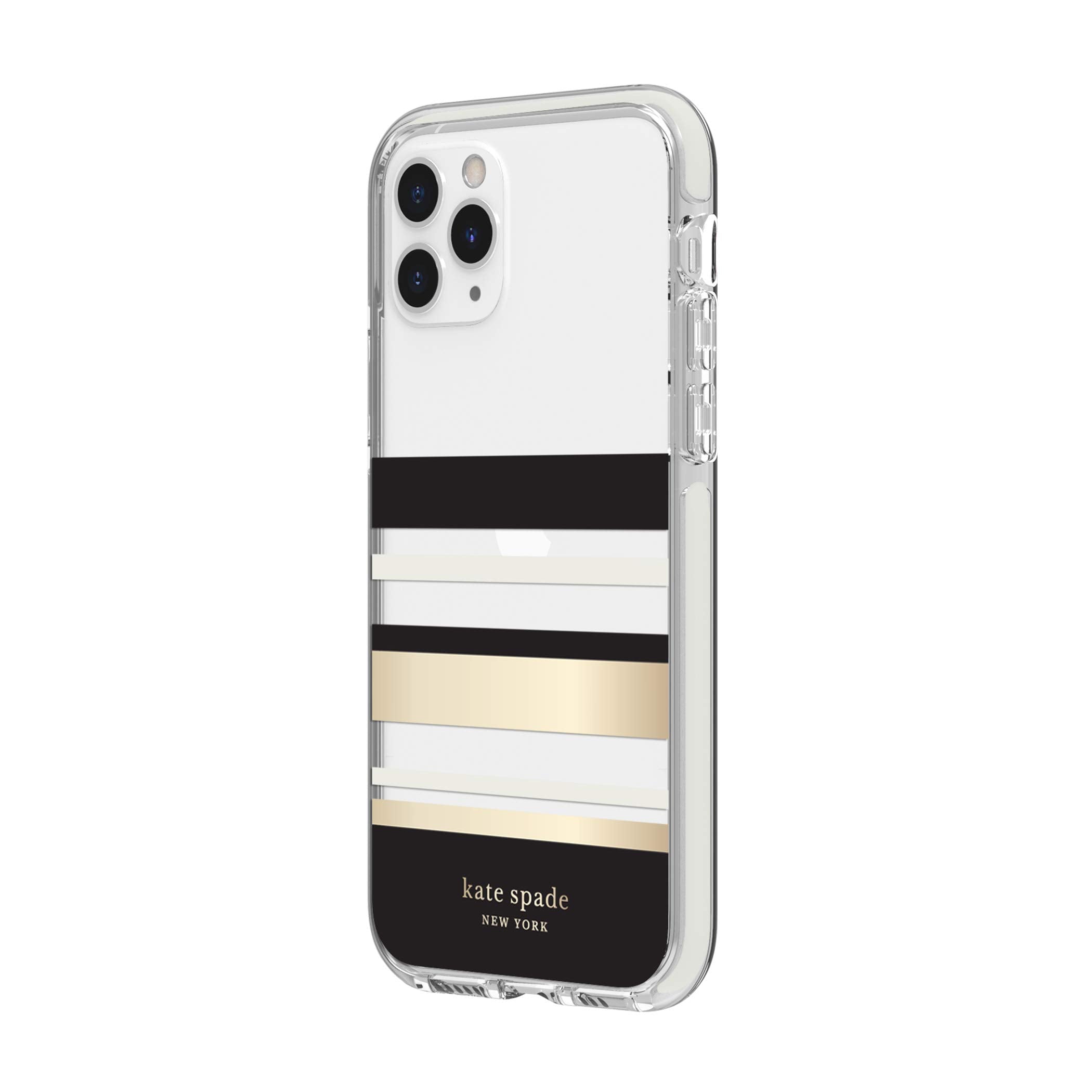 Kate Spade New York Park Stripe Case For Iphone 11 Pro,Polycarbonate,Shock Absorbent   Defensive Hardshell With Cream Bumper