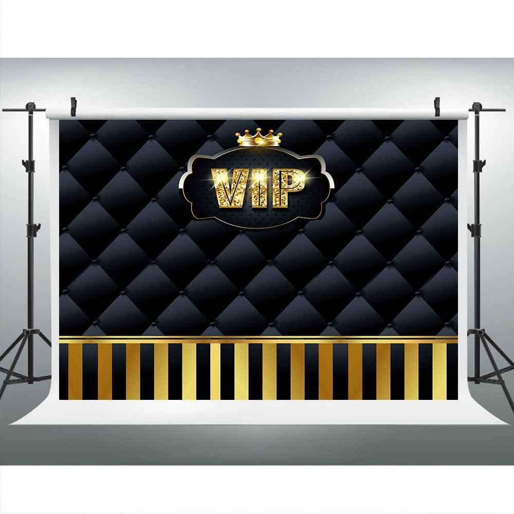 Gold Vip Backdrops 9X6Ft Black Tufted Gold Stripes Photography Backgrounds Events Step And Repeat Banner Props Lup575