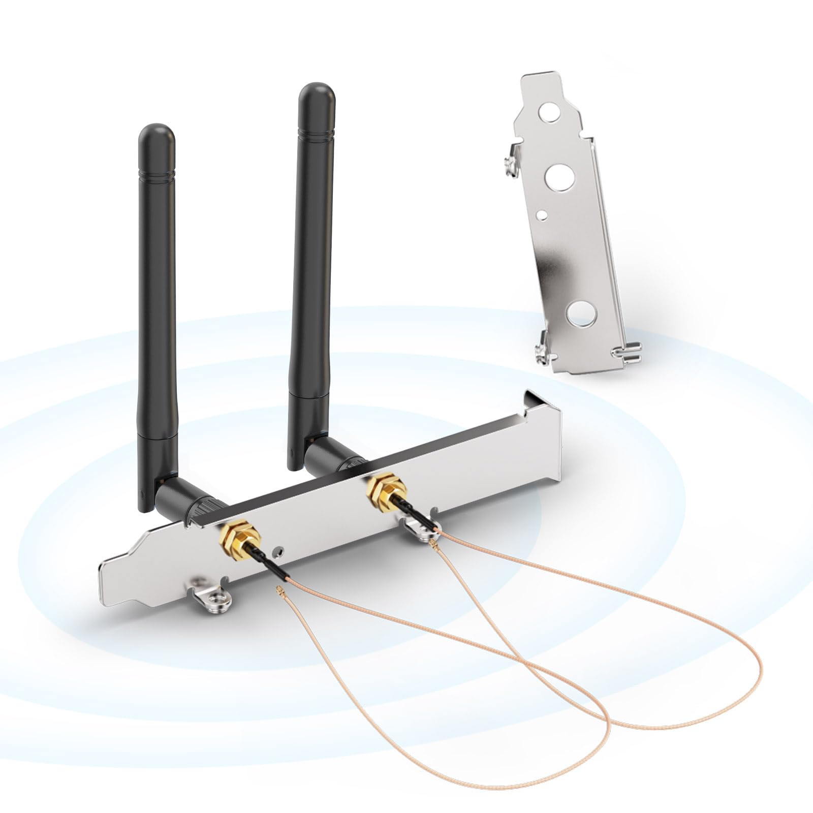 Bingfu Dual Band Wifi Antenna 2.4Ghz 5Ghz 5.8Ghz 3Dbi Mimo Rp Sma Male + 2 X 7.87 Inch U.Fl To Rp Sma Cable + Pcie Slot Bracket