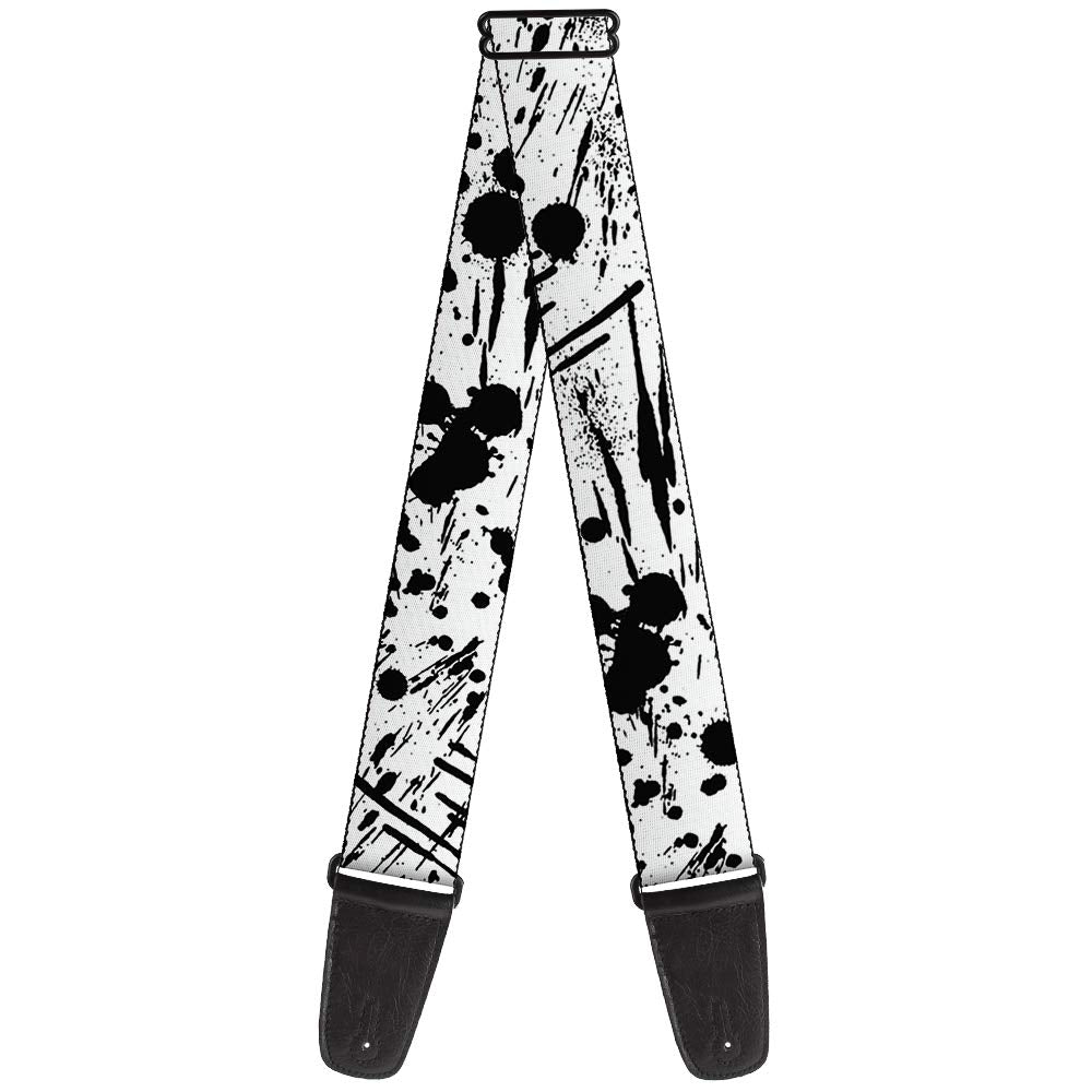 BuckleDown Guitar Strap  Splatter White/Black  2 Wide  2954 Length
