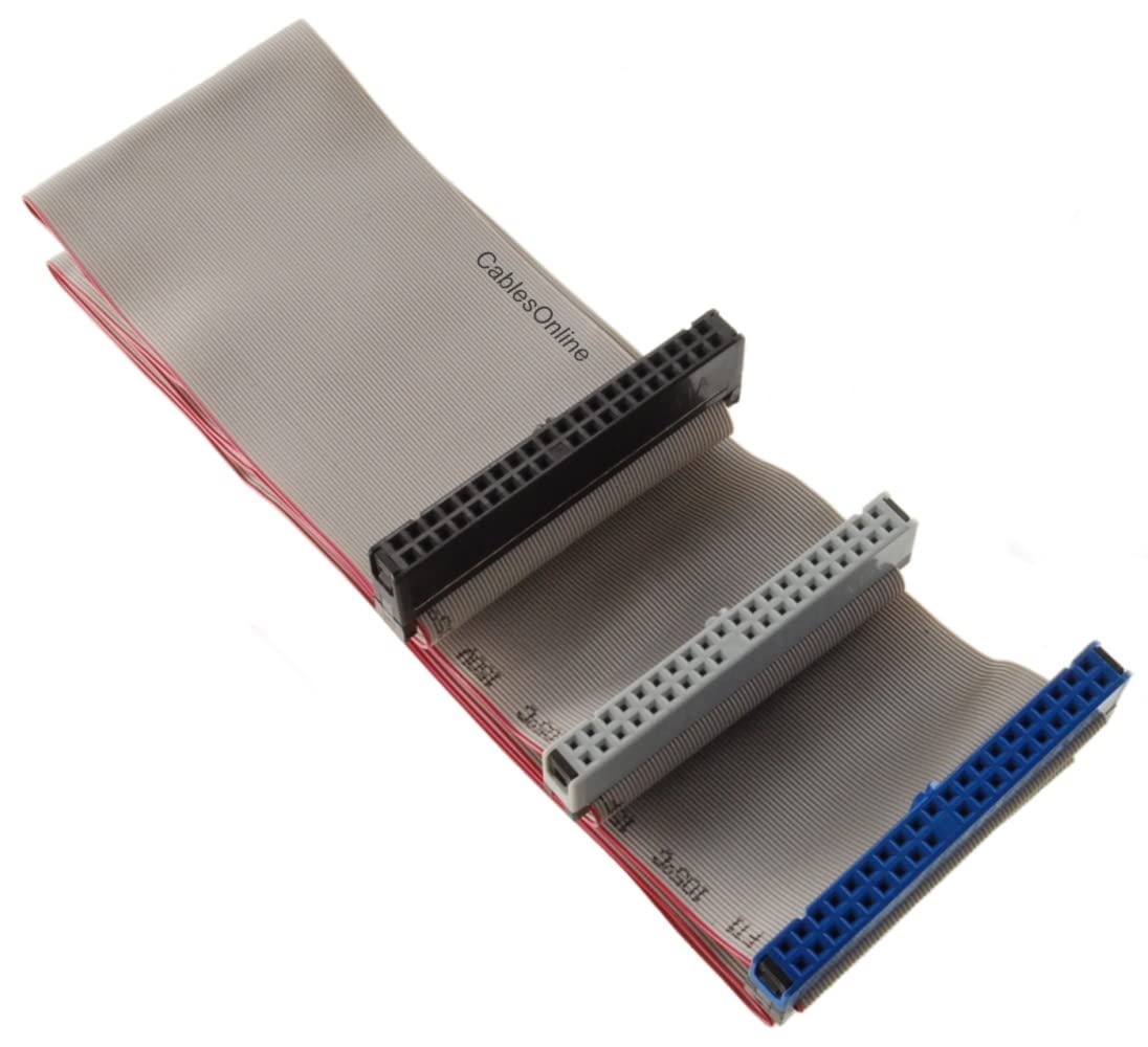 CablesOnline, 36-inches 40-Pin/80-Wires Ultra ATA 2-Drive 3-Connectors IDE Ribbon Cable, FI-U03