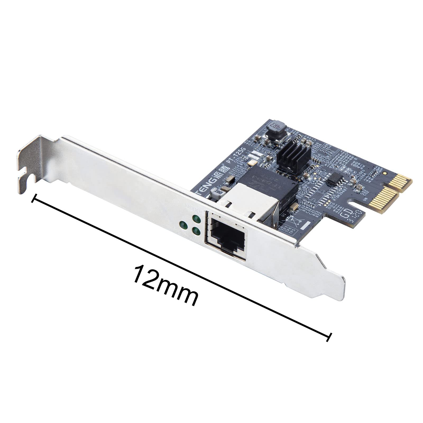 2.5Gbase T Pcie Network Adapter, Nic With Realtek Rtl8125 Chip, 2.5Gb Gigabit Ethernet Lan Network Card, 2500/1000/100Mbps, Sing