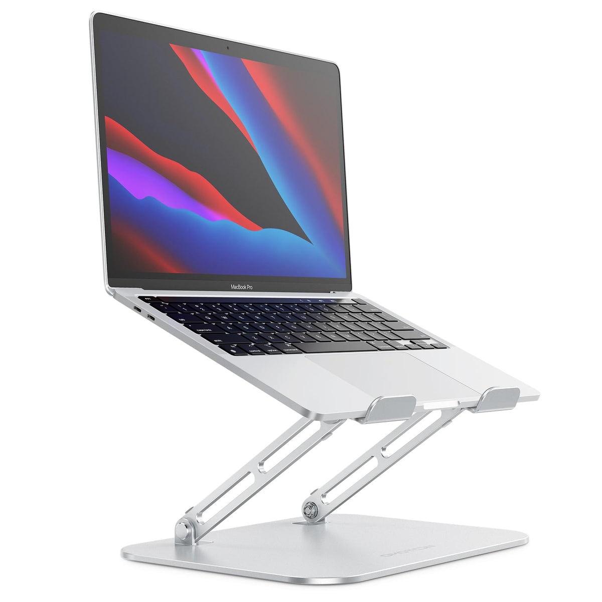 Omoton Adjustable Laptop Stand, Ergonomic Aluminum Laptop Holder Riser With Cooling Function, Compatible With Macbook Pro/Air, Dell, Hp, Lenovo And All Laptops (11 16 Inch), Silver