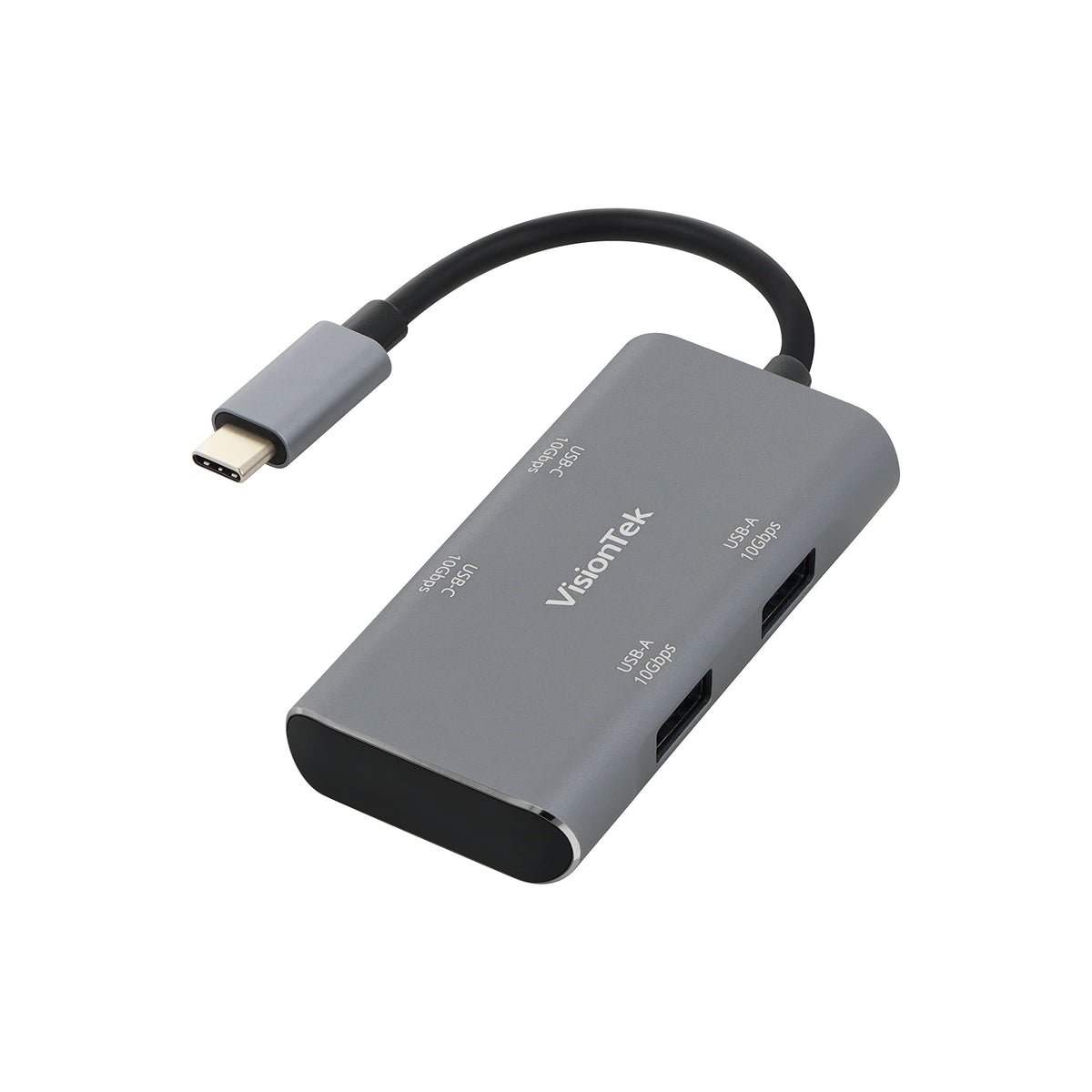 VisionTek USB-C Hub - 2X USB-A, 2X USB-C for MacBook, Windows, Chromebook - Portable Bus Powered Adapter - 901539