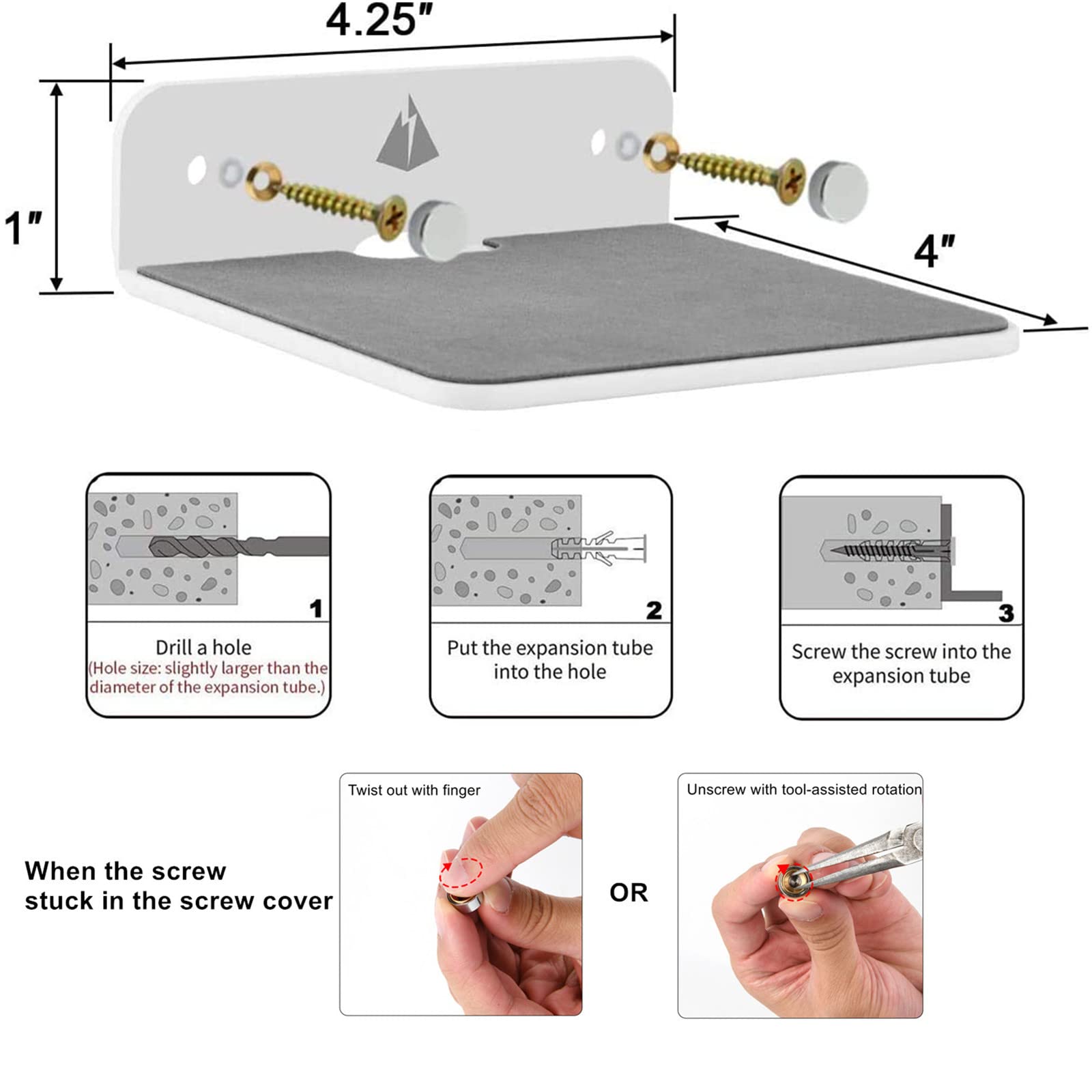 Txesign Wall Shelf Speaker Shelf, Small Wall Shelf Speaker Mount Speaker Stand For Bluetooth Speaker, Webcam, Cell Phones, Displ