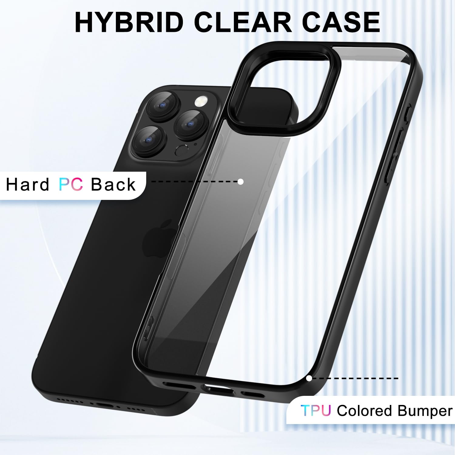 Loeoel For Iphone 16 Pro Max Case Clear, Transparent Hybrid 16 Pro Max Phone Case [Hard Plastic & Soft Silicone Bumper] Acrylic