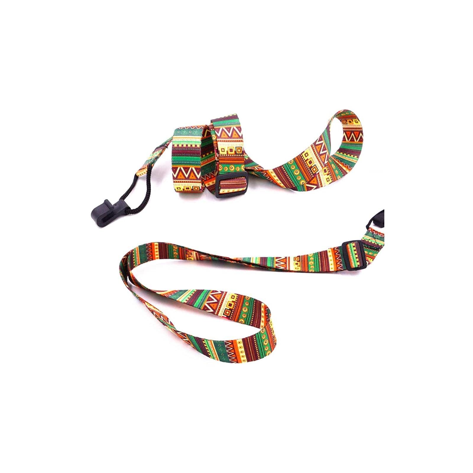 Liyafy Adjustable Woven Ukulele Strap With J Hook Retro Ethnic Printed Style Neck Belt Fit Most Size Ukulele 4Pcs