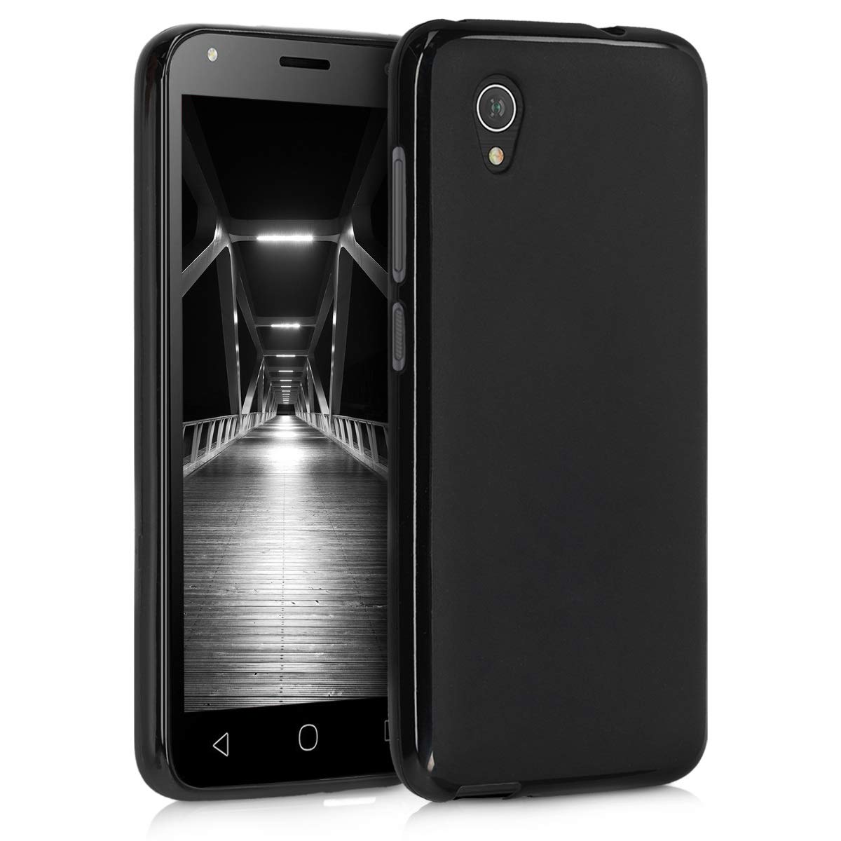 Kwmobile Case Compatible With Alcatel 1 (5.0'') Case   Soft Slim Protective Tpu Silicone Cover   Black Matte