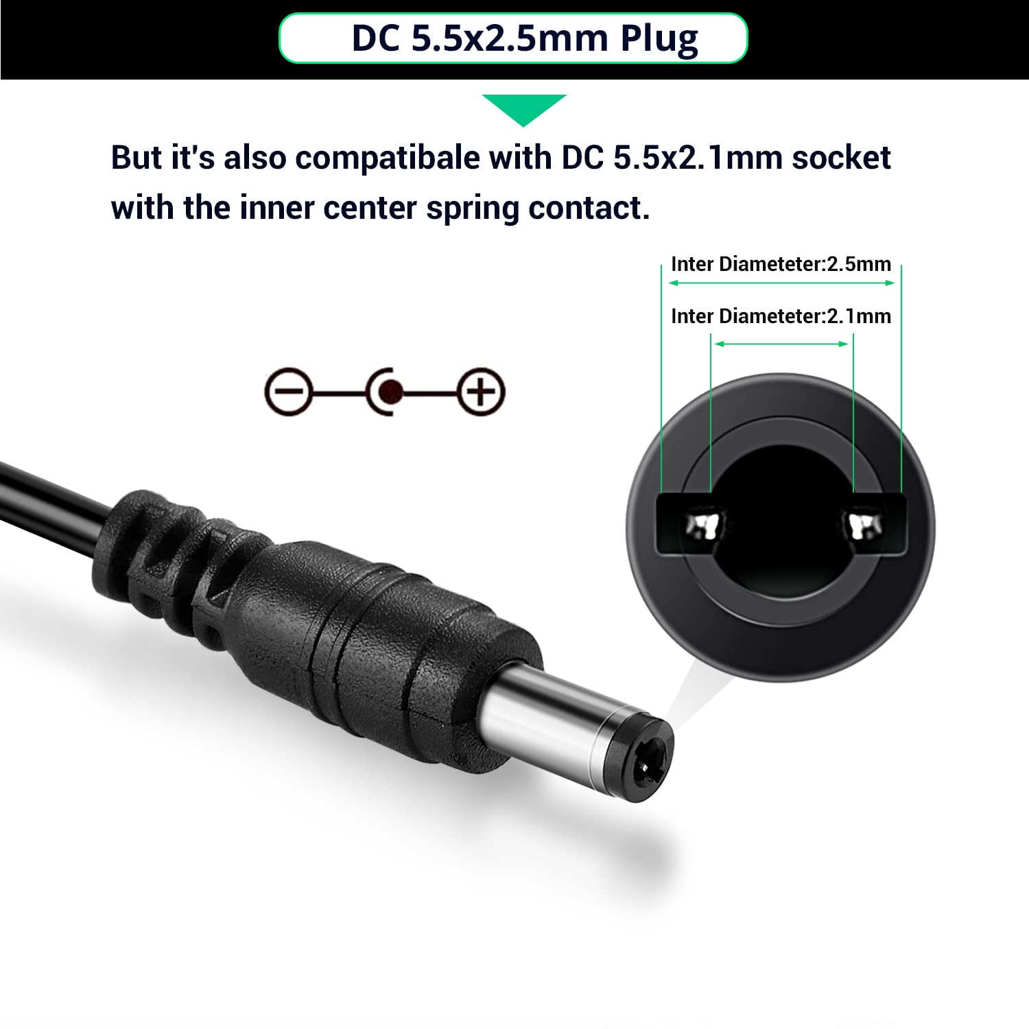 Dc 24V 3A Power Adapter, 72 Watt Ac 100 240V To Dc 24Volt Transformers, Switching Power Supply For Led Strip Light, Camera, Wire