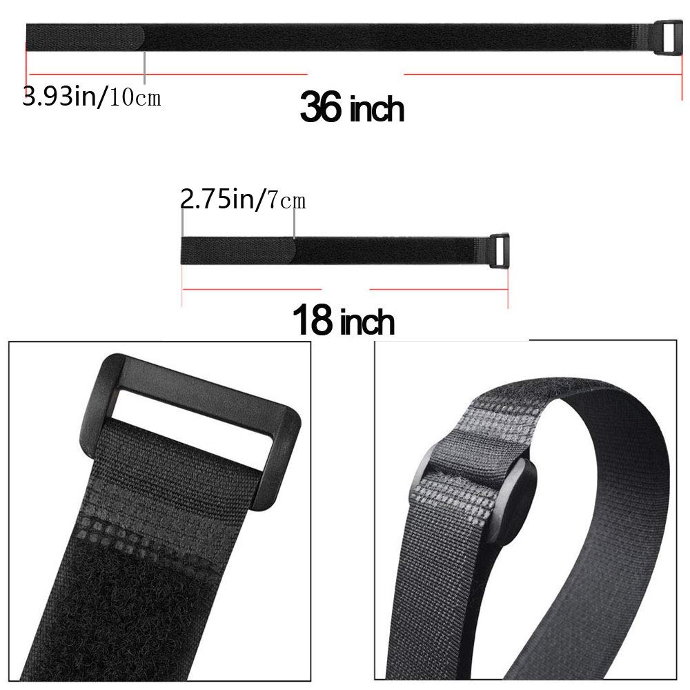 Fommen Reusable Fastening Straps Straps,16 Pack (36 18) Inch Hook And Loop Straps,Cable Management Adjustable Multipurpose Hook