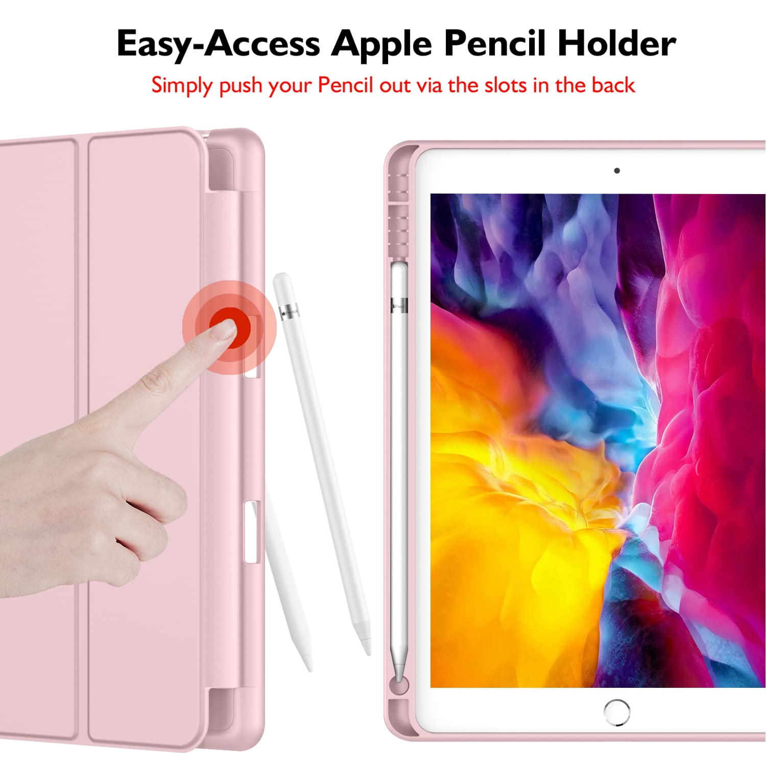 Imieet Ipad 9.7 Case (2018/2017 Model, 6Th/5Th Generation), Smart Cover With Pencil Holder And Soft Baby Skin Silicone Back And