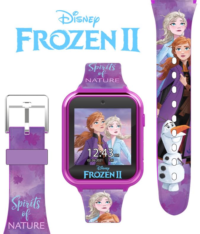 Accutime Frozen 2 Touchscreen Interactive Smart Watch (Model: Fzn4707Az), Camera, Multi & Purple