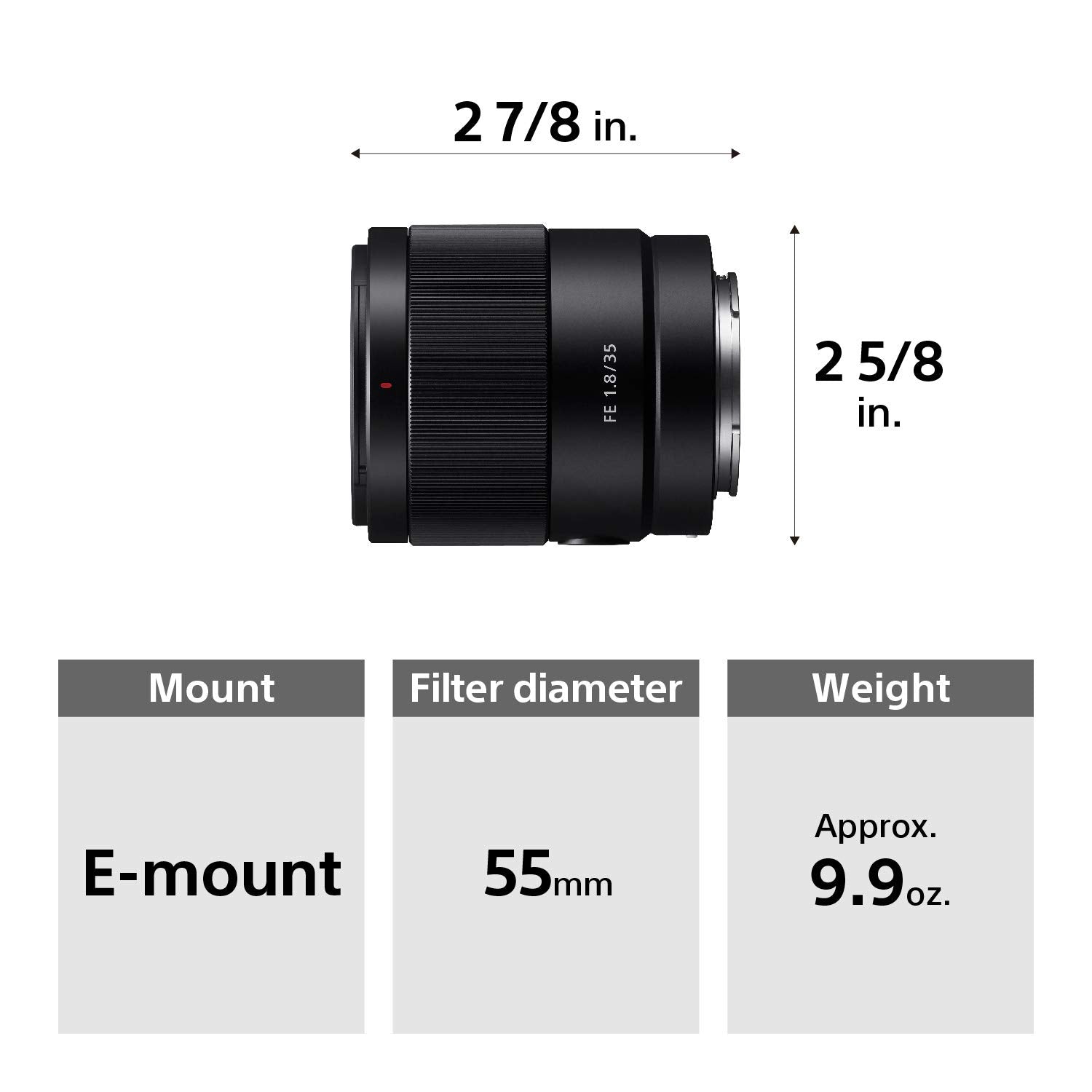 Sony Fe 35Mm F1.8 Large Aperture Prime Lens (Sel35F18F)