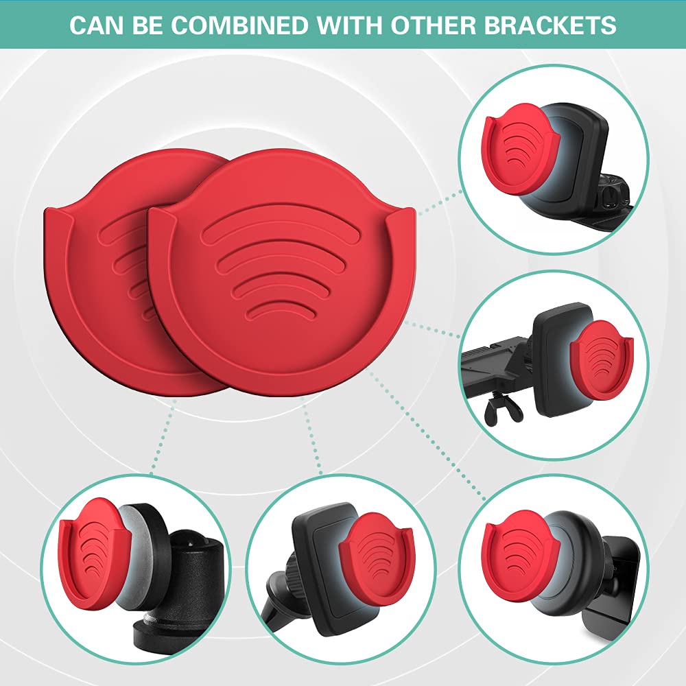 Pop-Tech Grip Mount For Socket User, 2 Pack Silicone Car Phone Holder For Phone Collapsible Grip/Stand With 3M Sticker Pads Repl