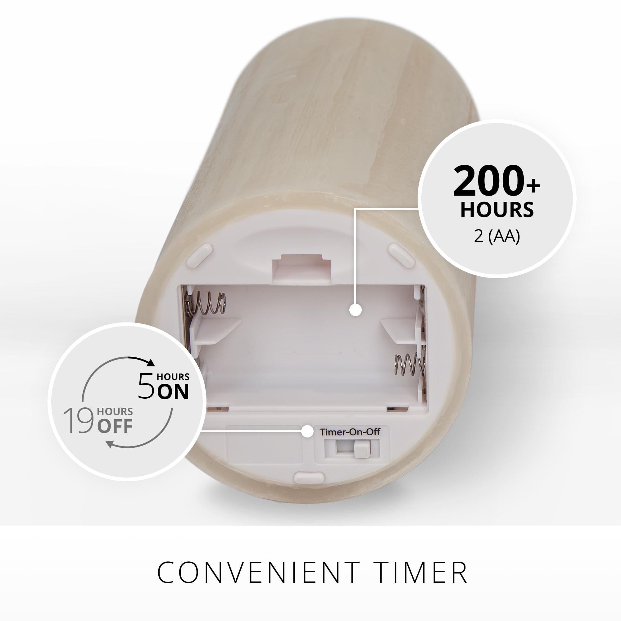 Luminara Selenite Looking Flameless Candle, White Swan 3'' X 6.5'', Battery Operated Real Wax Moving Flame Led Pillar W/Timer, H