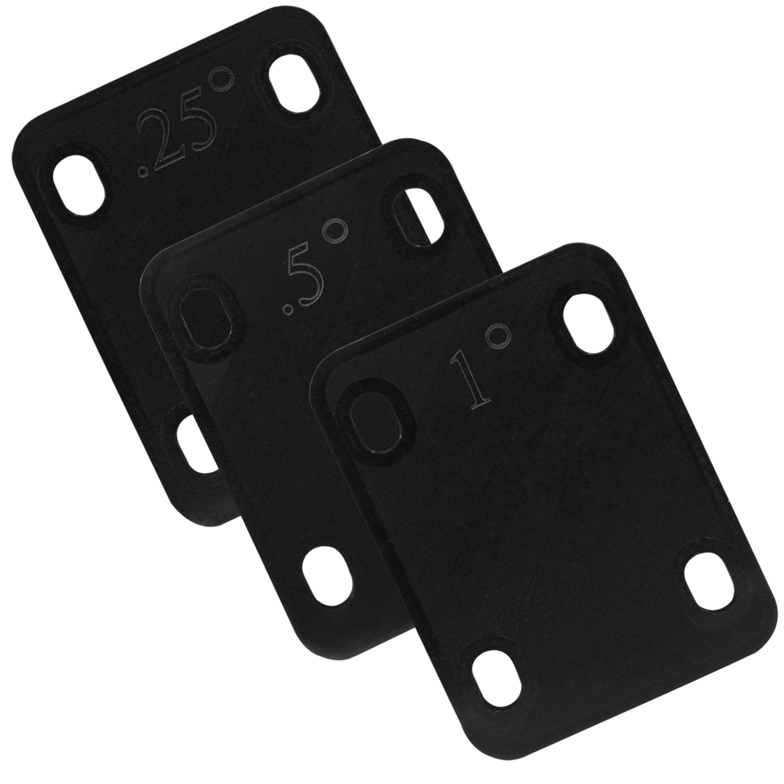Piutouyar 3 Pack Guitar Neck Shims, Black Nylon Gasket Neck Shim Protection, 0.25, 0.5, 1 Degree Neck Plate Tool For Guitar Bass