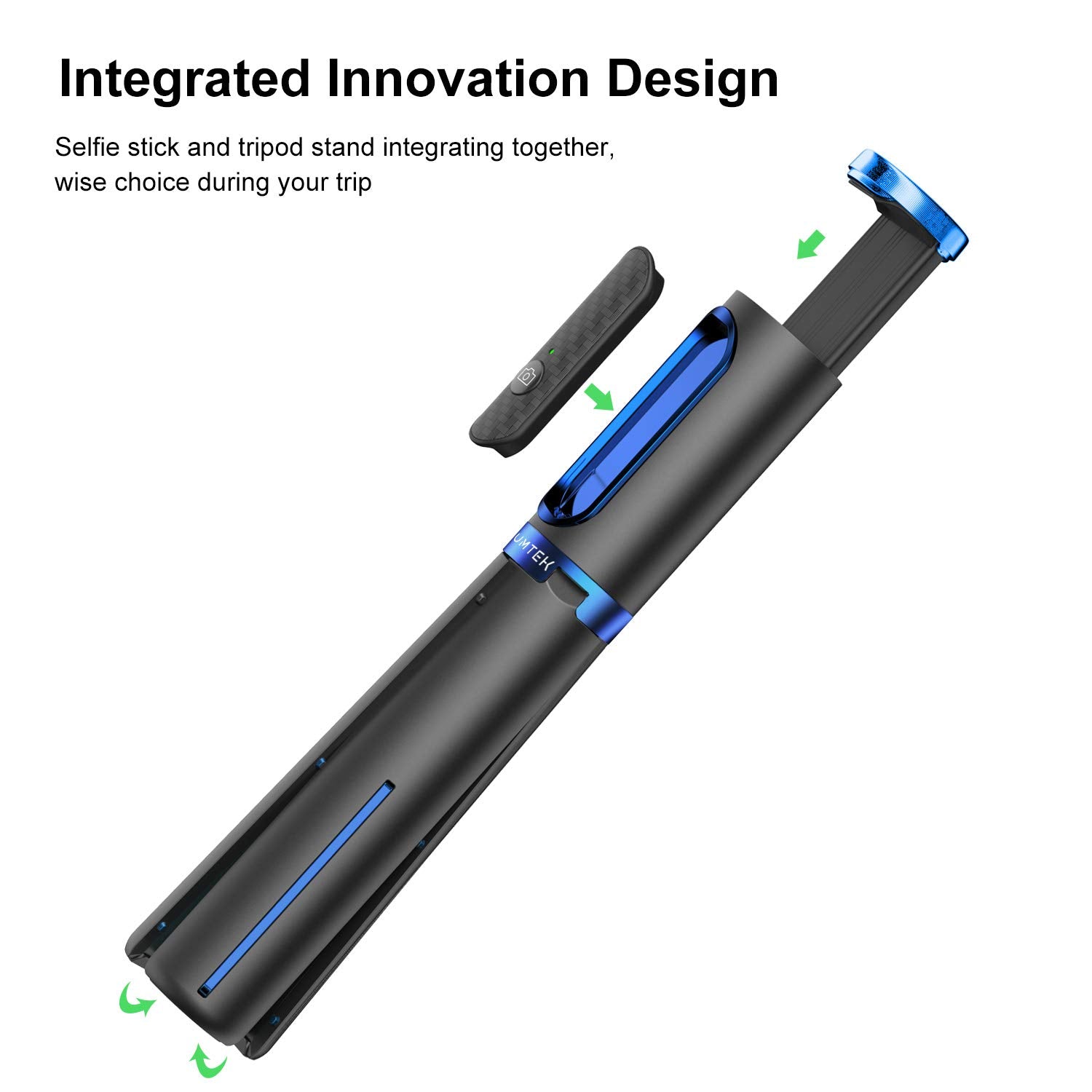 Atumtek Bluetooth Selfie Stick Tripod, Extendable 3 In 1 Aluminum Selfie Stick With Wireless Remote And Tripod Stand 270 Rotatio