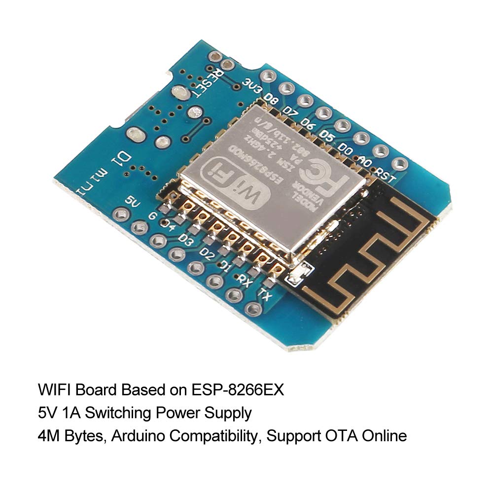 Aitrip D1 Mini Wifi Dev Board,Mini Nodemcu Lua 4M Bytes Wlan Wifi Internet Development Board Base On Esp8266 Esp 12F For Arduino, 100% Compatible With Wemos D1 Mini (Pack Of 6)