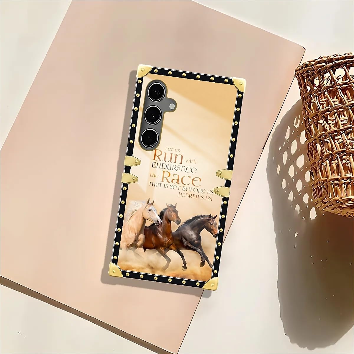 Tamefox Compatible With Samsung Galaxy S24 Plus/S25 Plus Case,Christian Positive Quotation Horse Exquisite Patterns Soft Tpu Sho