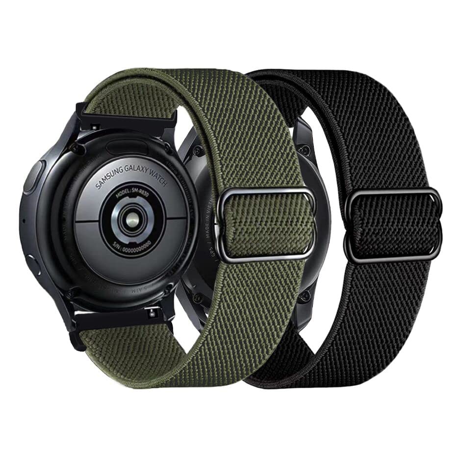 Ahxll 2Pack Nylon Bands Compatible With Samsung Galaxy Watch 7/6/5/4 44Mm 40Mm/Galaxy Watch Fe/Watch 6 4 Classic 42Mm 46Mm 43Mm 47Mm/ Watch 5 Pro 45Mm/Active 2,20Mm Stretchy Sport Band
