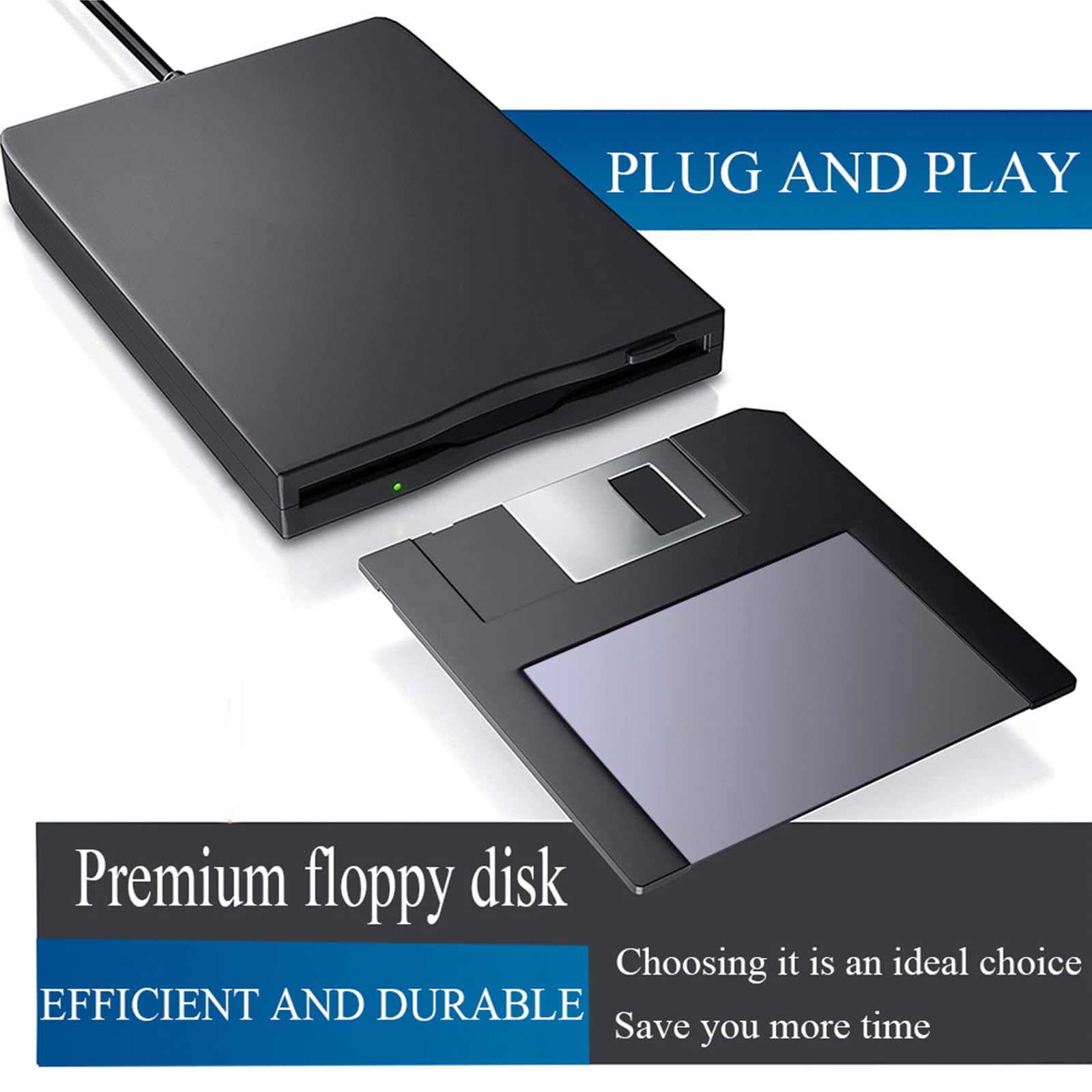 Floppy Disk Reader Plug And Play External Floppy Disk Reader Usb 3.5 Inch Usb Floppy Disk Reader 1.44 Mb Fdd Portable Floppy Dis