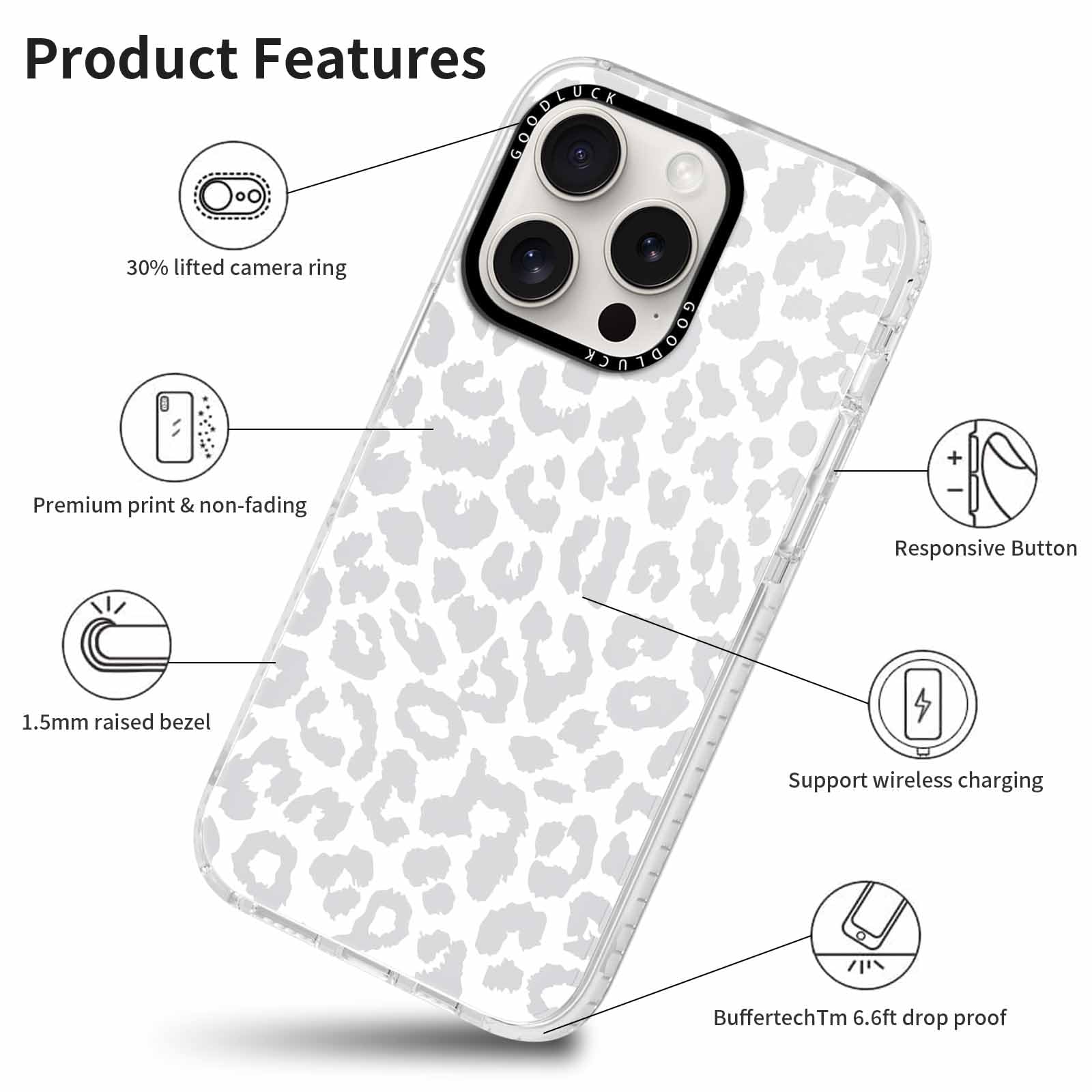Rumdey 2 Pack Cute Clear Cheetah Leopard Phone Case For Iphone 16 Pro 6.3 Inch, Aesthetic Trendy Soft Slim Fashion Protective Sh