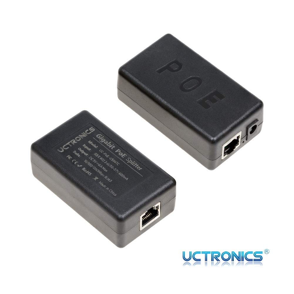 Uctronics Usb C Poe Splitter Gigabit, Poe To Usb C 5V/4A Power Supply For Raspberry Pi 4 And More, 802.3At Power Over Ethernet T