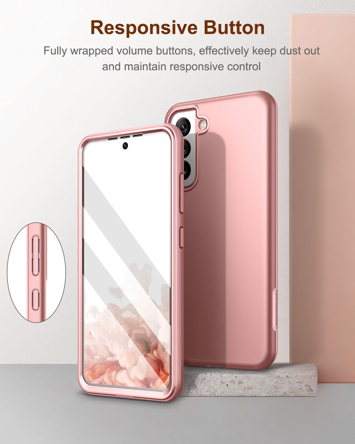 Suritch For Samsung S21 Fe 5G Case, [Built In Screen Protector] Full Body Protection Shockproof Rugged Bumper Slim Soft Silicone