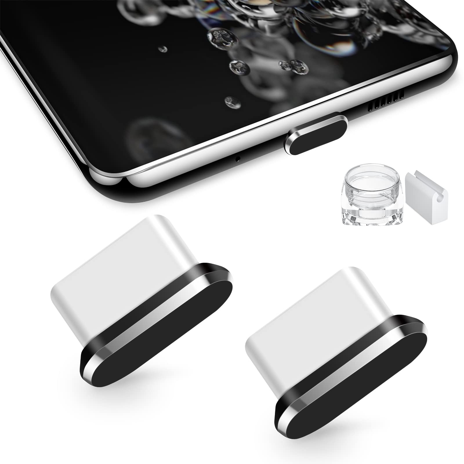Titacute Usb Type C Anti Dust Plug 2 Pack Usb C Port Plug Dust Cover With Carrying Box Dust Cap Plugs Usb C Port Caps Protector