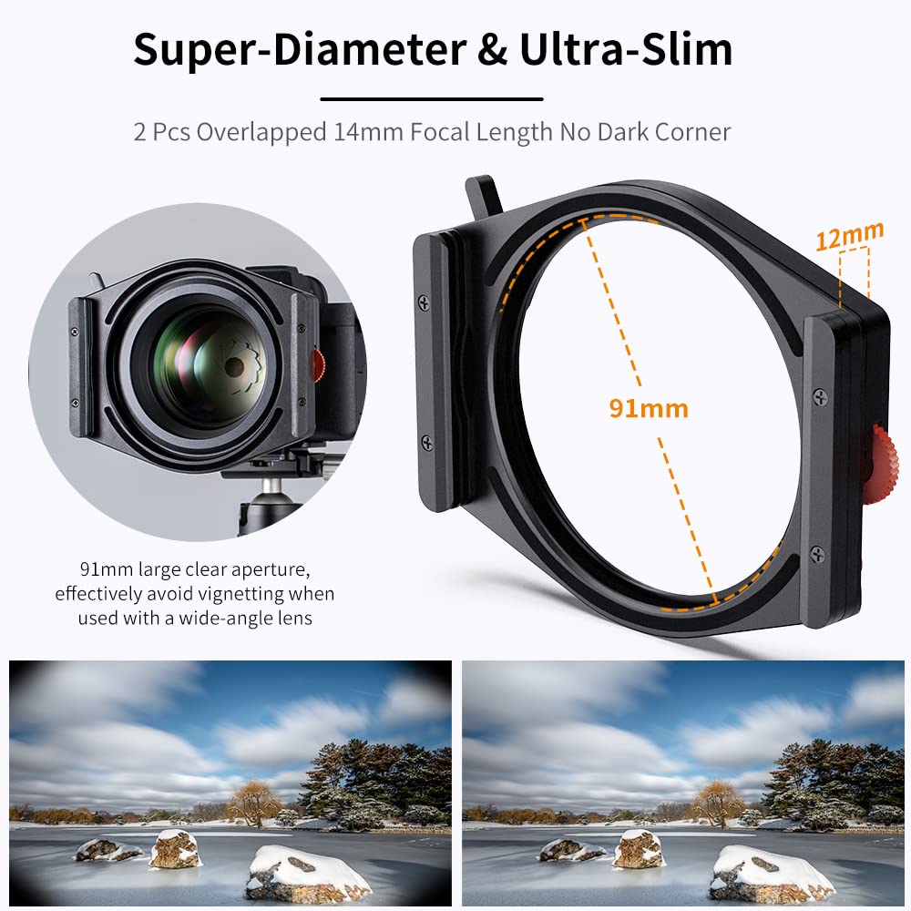 K&F Concept X Pro Square Filters Holder System Kit (Filter Holder + 95Mm Circular Polarizer + Square Gnd8 Filter + Nd1000 + 4 Fi