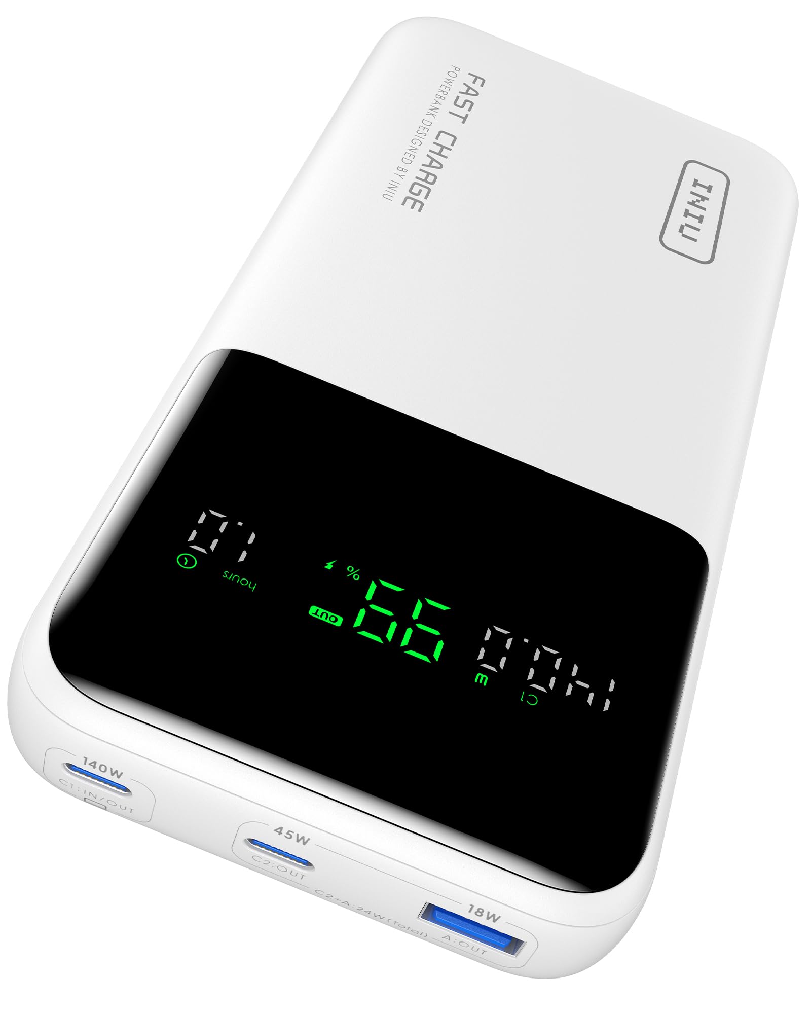 INIU 140W Power Bank, 25000mAh High Capacity Laptop & Phone Portable Charger, Fast Charging Flight Cruise Ship Family Essentials