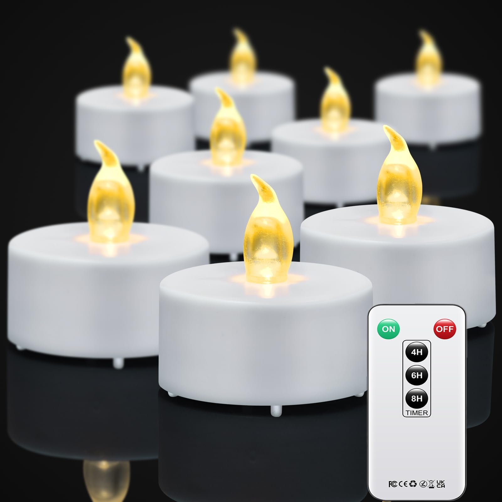 Xiangpeng Tea Light Candles With Remote Control,24Pack Flickering Flameless Led Candle,Long Lasting 400+Hours,Battery Operated W