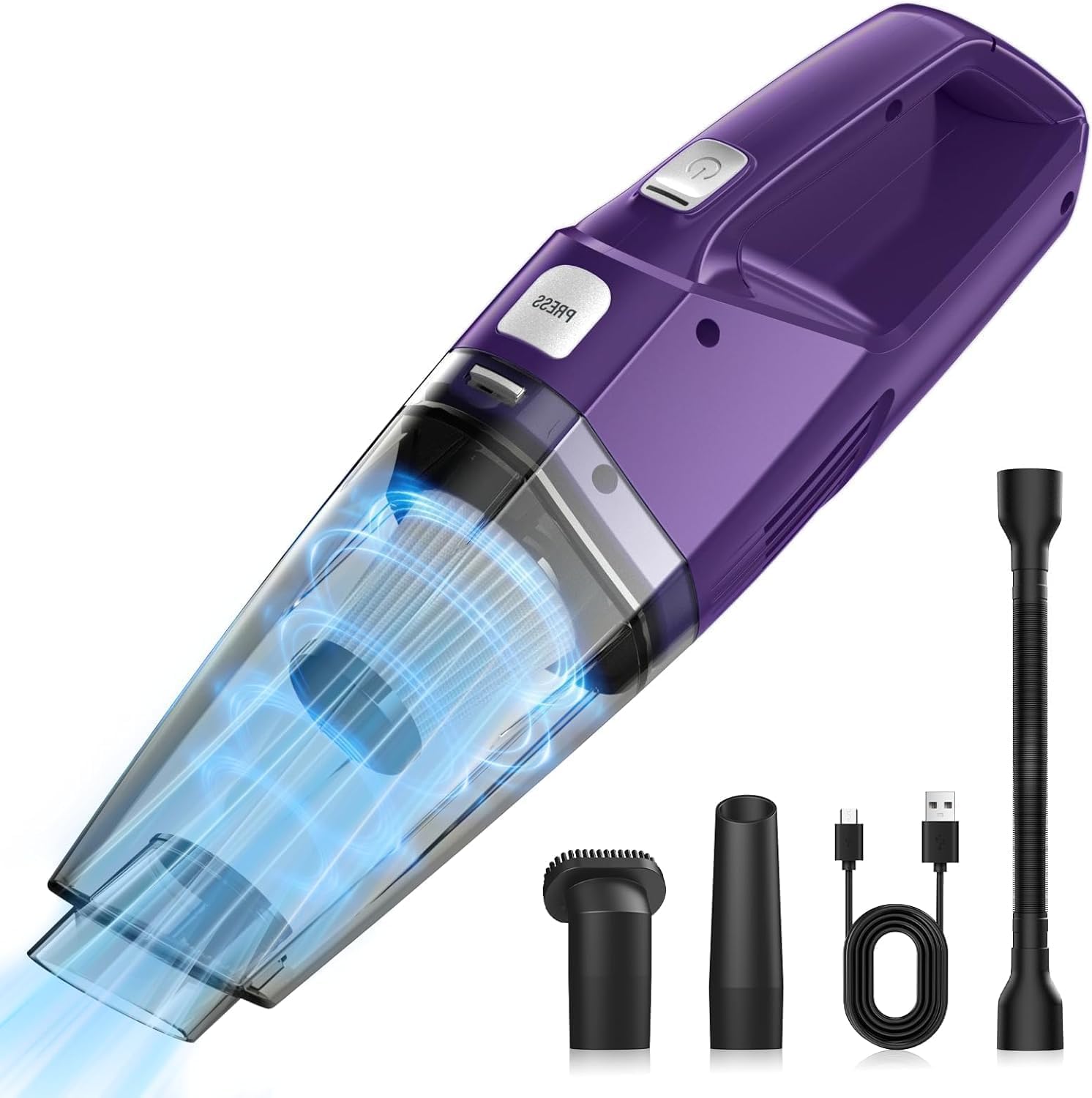 Bossdan Handheld Vacuum Cordless - 3-in-1 Hand Held Vacuum Rechargeable with 8000Pa Powerful Suction, 1.7 Lbs Lightweight Handhe