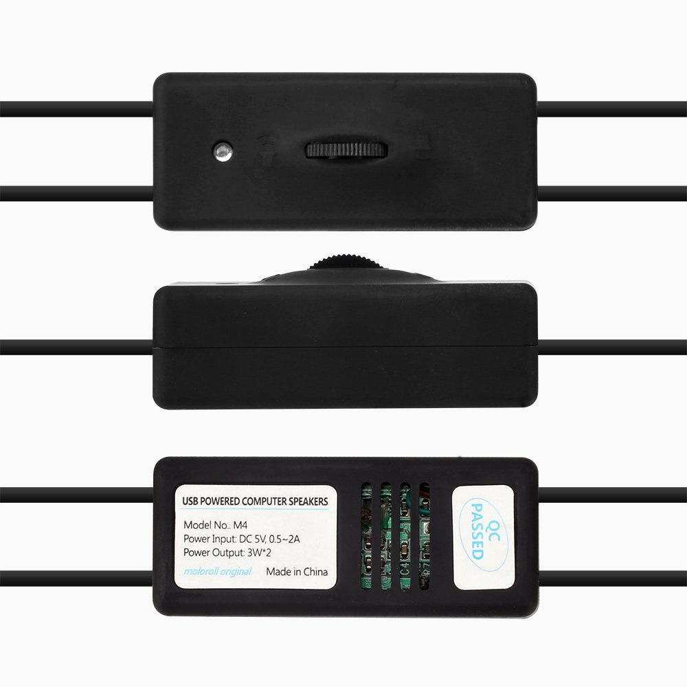 Moloroll Computer Speakers For Desktop Pc, Laptop, Mac, Usb Powered, Small Wired 2.0 Channels Dual Stereo Clear With Bass Less D