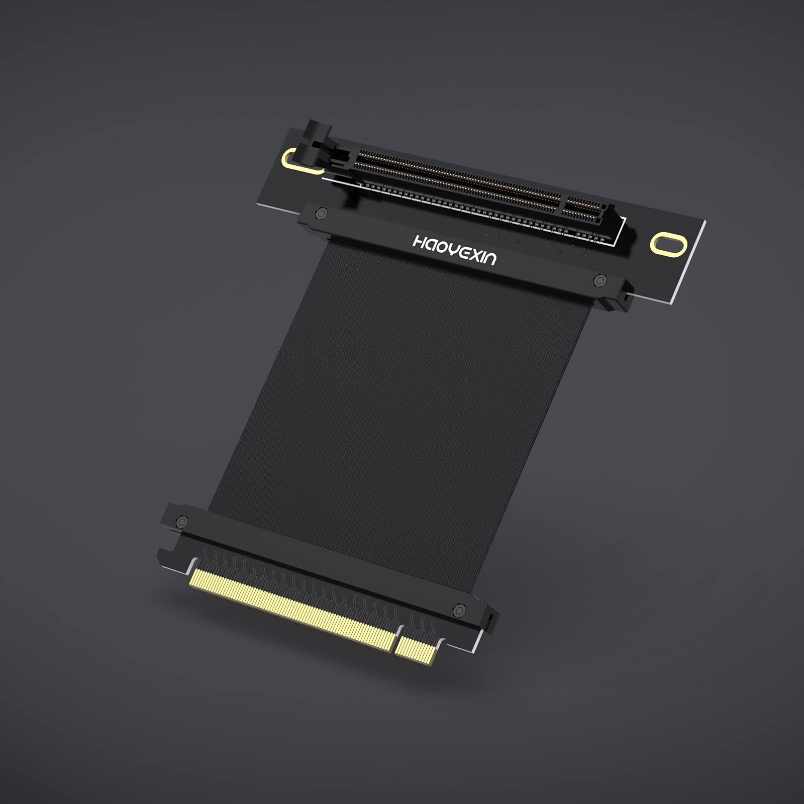 Haoyexin Pcie 3.0 X16 Extension Cable, Pci E 16X Extreme High Speed Riser Cable, Extension Card Adapter Riser Card Right Angle C