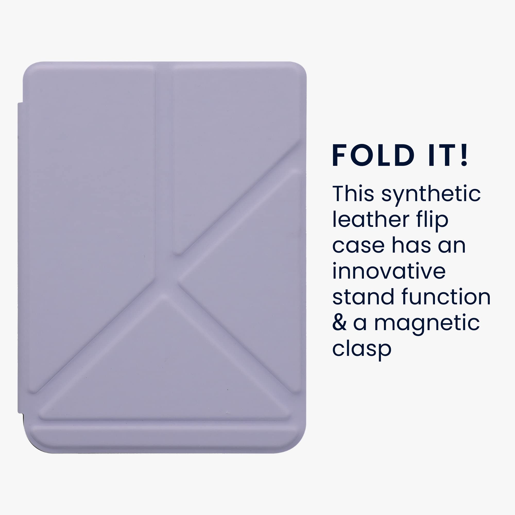 Kwmobile Origami Case Compatible With Kobo Clara 2E / Tolino Shine 4 Case   Slim Pu Leather Cover With Stand   Lavender