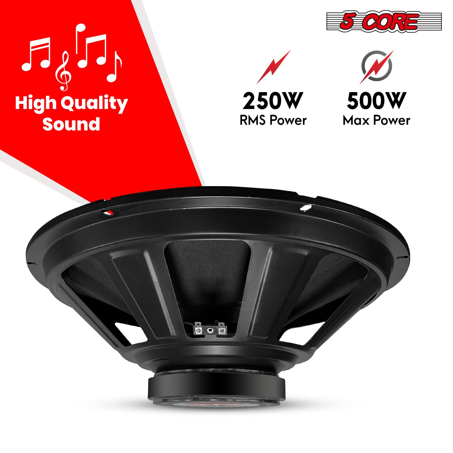 5 Core 15 Inch Subwoofer Speaker 250W Rms Full Range Pa Dj Sub Woofer Speakers 8 Ohm Deep Bass Replacement Component Subwoofers