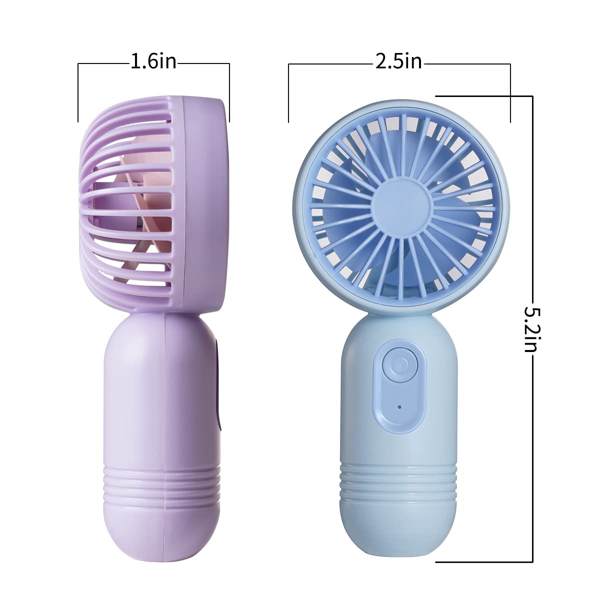 Vansmago [Portable Mini Fan 3 Pack] Handheld Personal Small Fan With 3 Speed For Travel, Usb Rechargeable Battery Operated Eyela