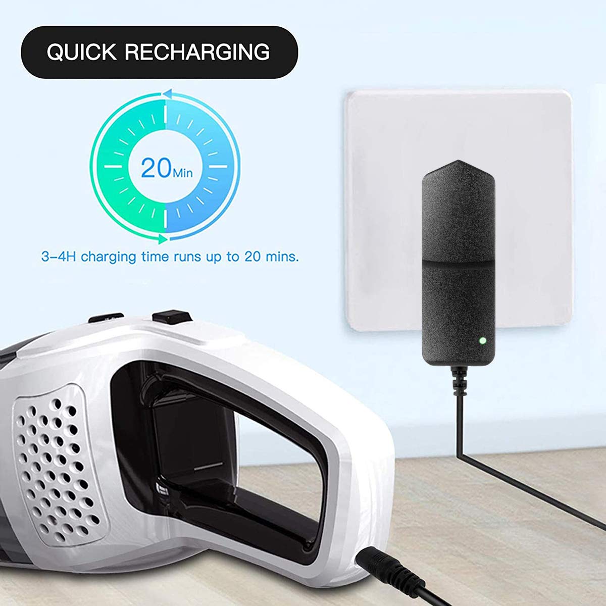 Icreatin 8.4V 1A Power Adapter Li Ion Battery Charger With Led Indicator 2.1X5.5Mm Interface Suitable For 7.2V 7.4V 8.4V 2 Strin