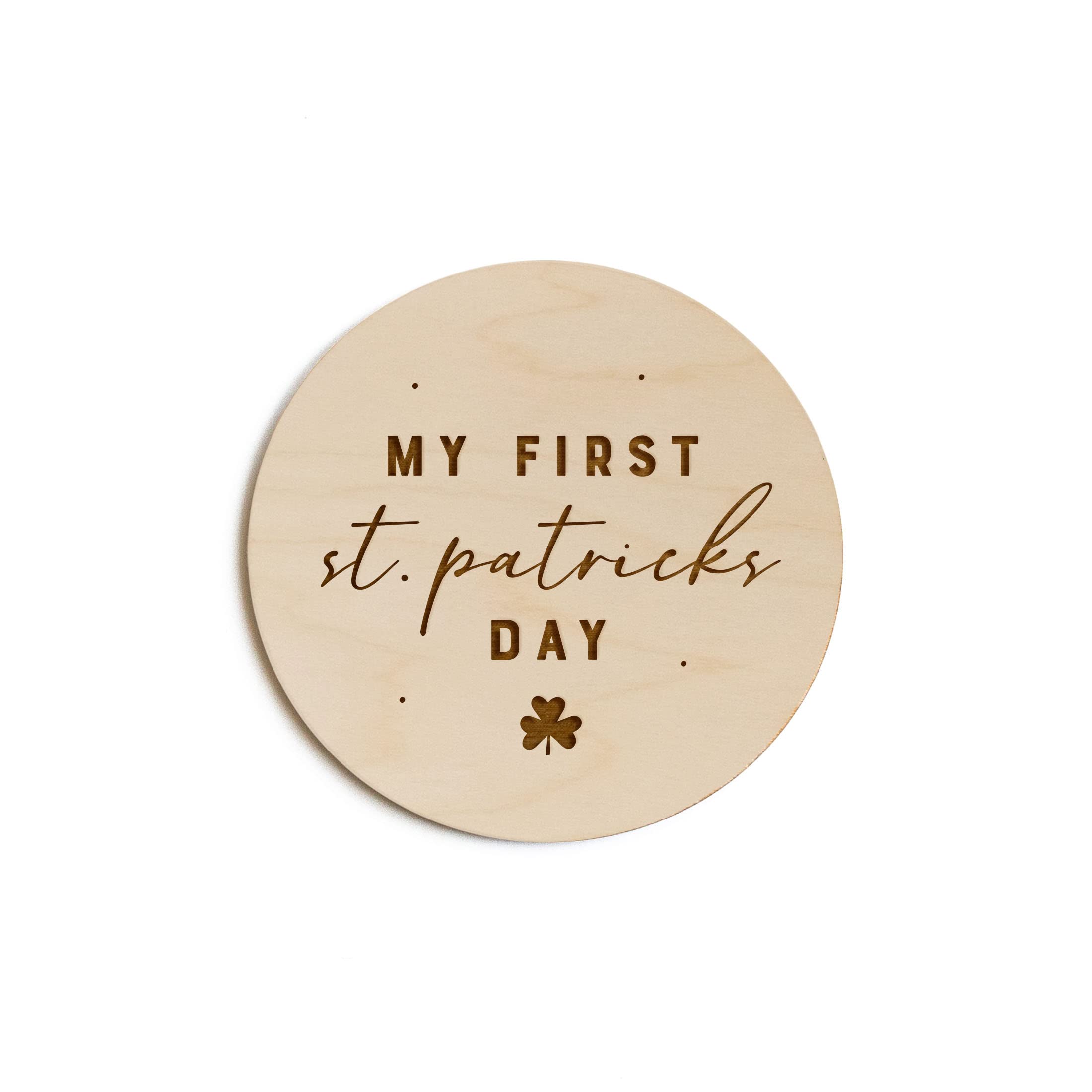 The Cotton & Canvas Co. My First St. Patrick'S Day Wooden Milestone Card, Baby'S First Year, Baby'S First Holiday, Baby Shower,