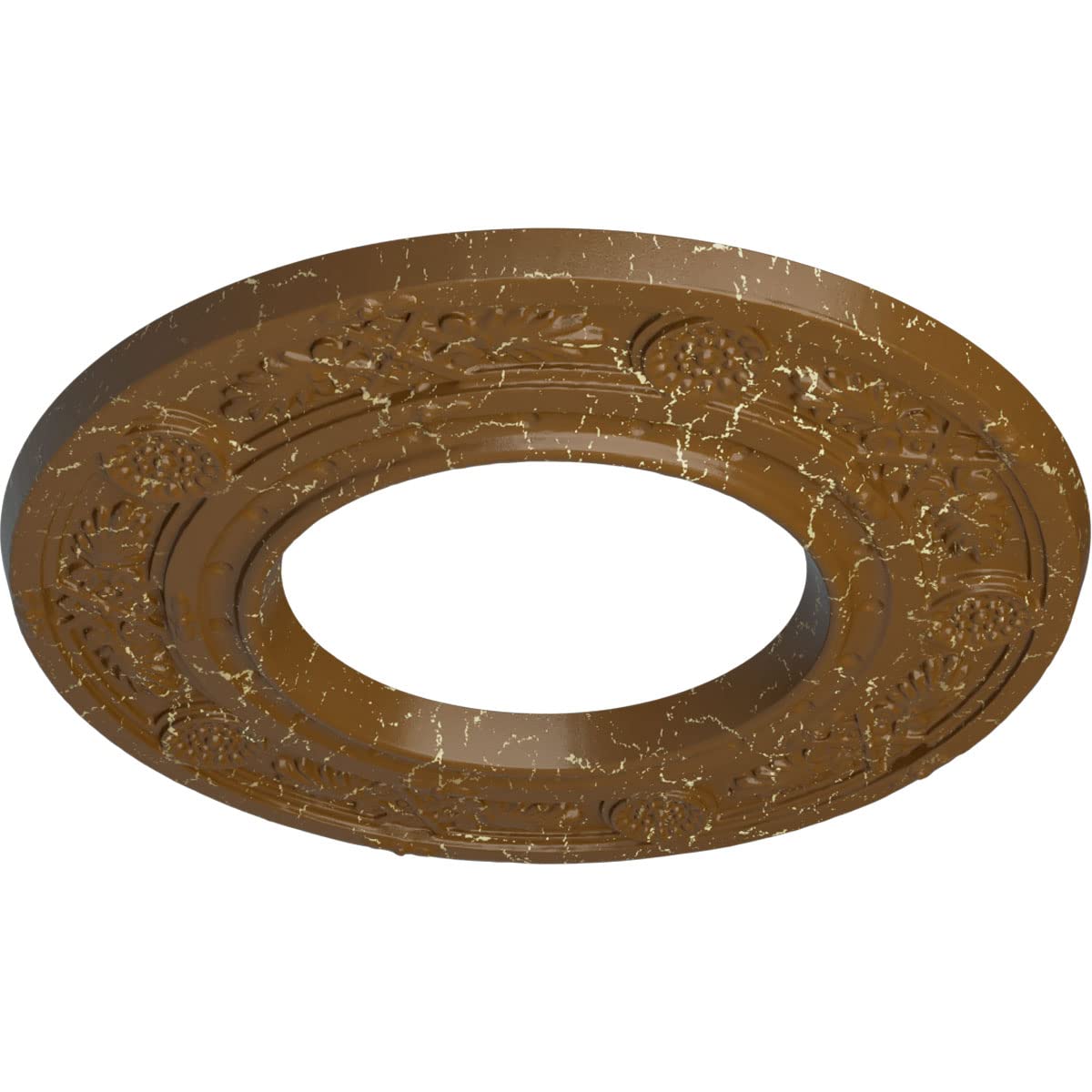 Ekena Millwork Cm08Dnstc Daniela Ceiling Medallion, 8''Od X 3 7/8''Id X 1/2''P, Hand Painted Smokey Topaz Crackle
