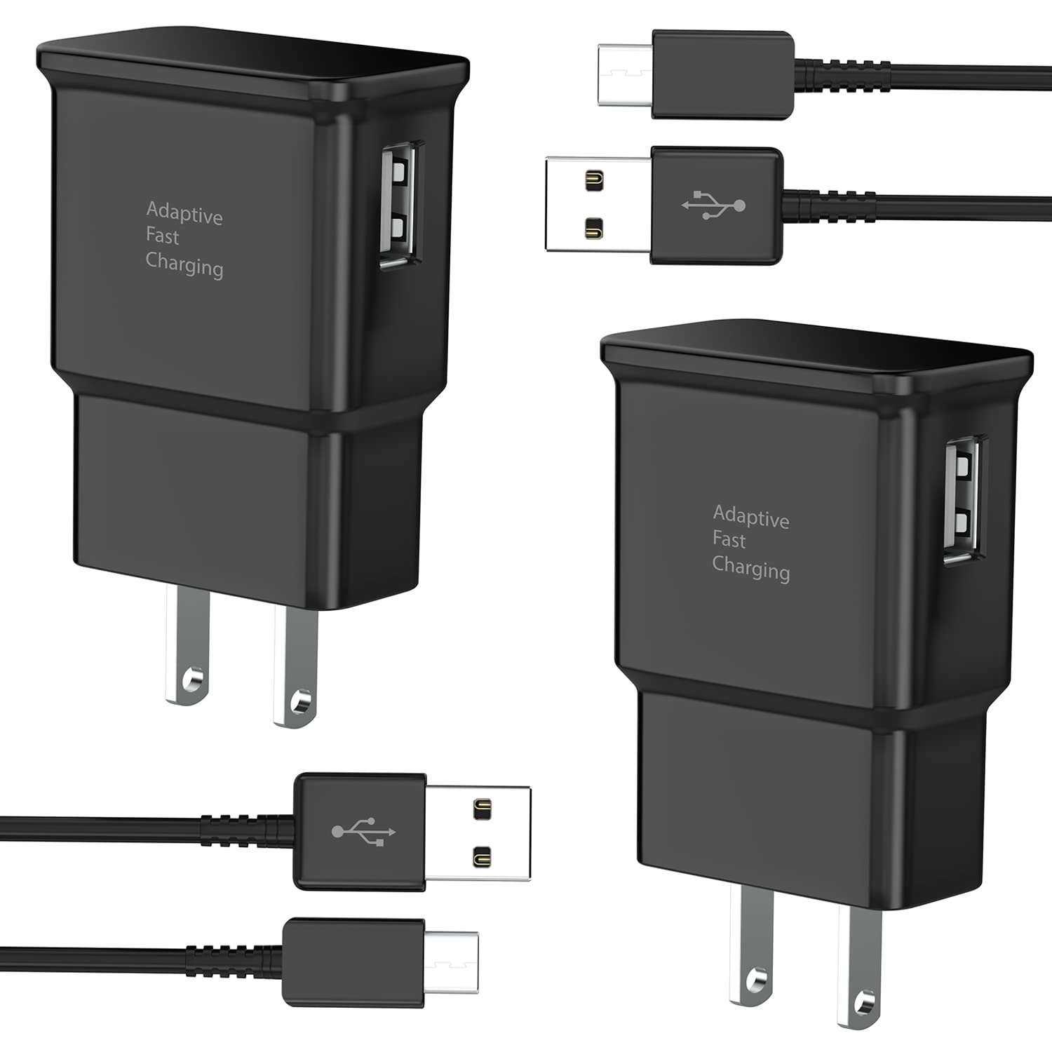 Type C Fast Charger, For Android Charger, Samsung Phone Usb C Charger Block, Cable Cord 6.6Ft For Galaxy S23/S23+/S22/S21/S20/S10E/S9/S8/Note20/Note10/Note9/Z Fold 3/4/5 2 Pack
