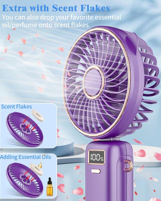 Hand Held Fan,Mini Portable Fan Rechargeable,Usb Small Desk Battery Tiny Necklace Cute Cordless Lanyard Hanging Neck Fan,Persona