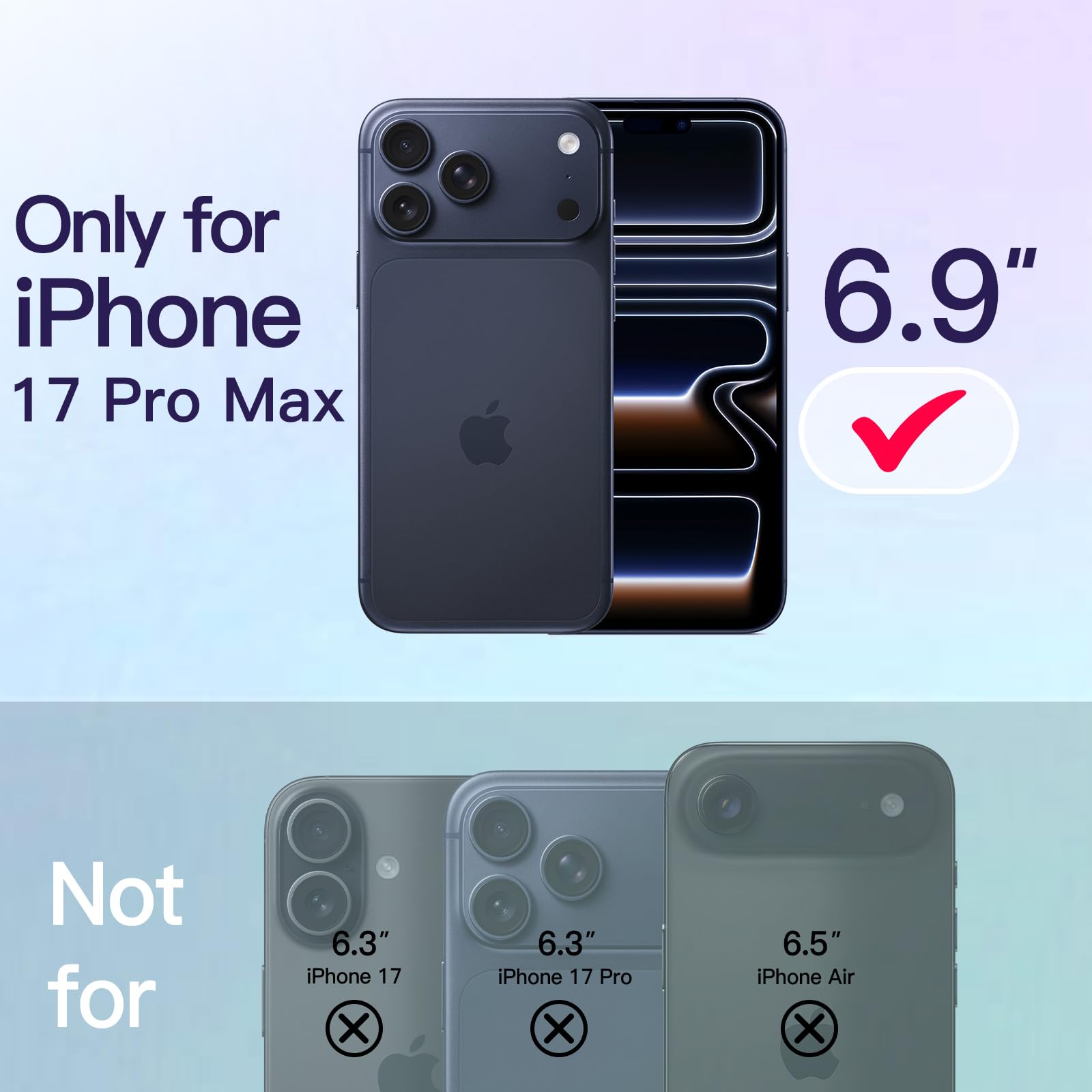 Jetech Magnetic Slim Case For Iphone 17 Pro Max 6.9-Inch Compatible With Magsafe, Camera Lens Full Protection, Ultra-Thin Lightw