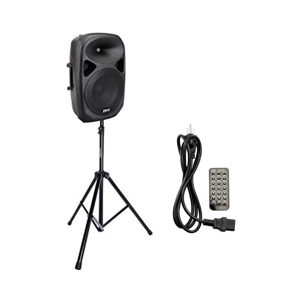 Lyxpro Spa12 12' Portable Pa Speaker System With Metal Tripod Stand Combo Kit Power Active Powerful Amplifier Equalizer Bluetooth Sd Slot Usb Mp3 Xlr 1/4' 1/8' 3.5Mm Inputs Remote Control