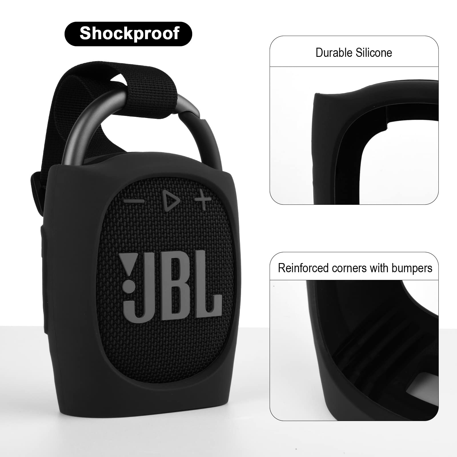 Txesign Silicone Protective Carrying Case Compatible With Jbl Clip 4 - Portable Mini Bluetooth Speaker Carrying Stand Up Cover P