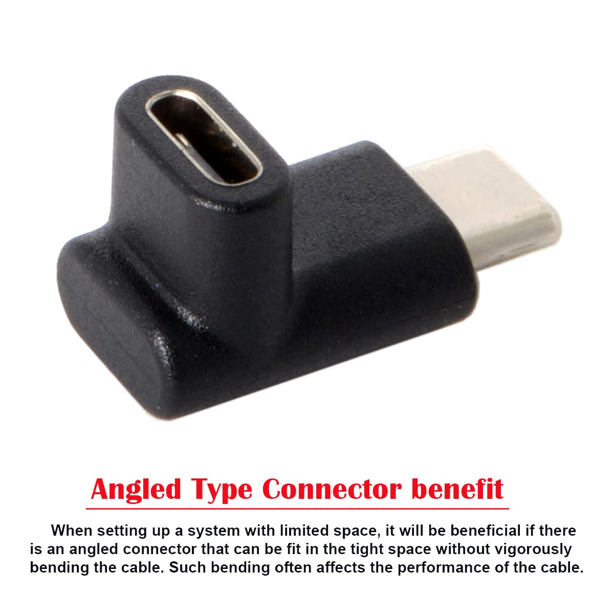 Cy 90 Degree Up Or Down Angled Reversible Usb 3.1 Type C Male To Female Extension Power Data Video Adapter For Laptop Phone