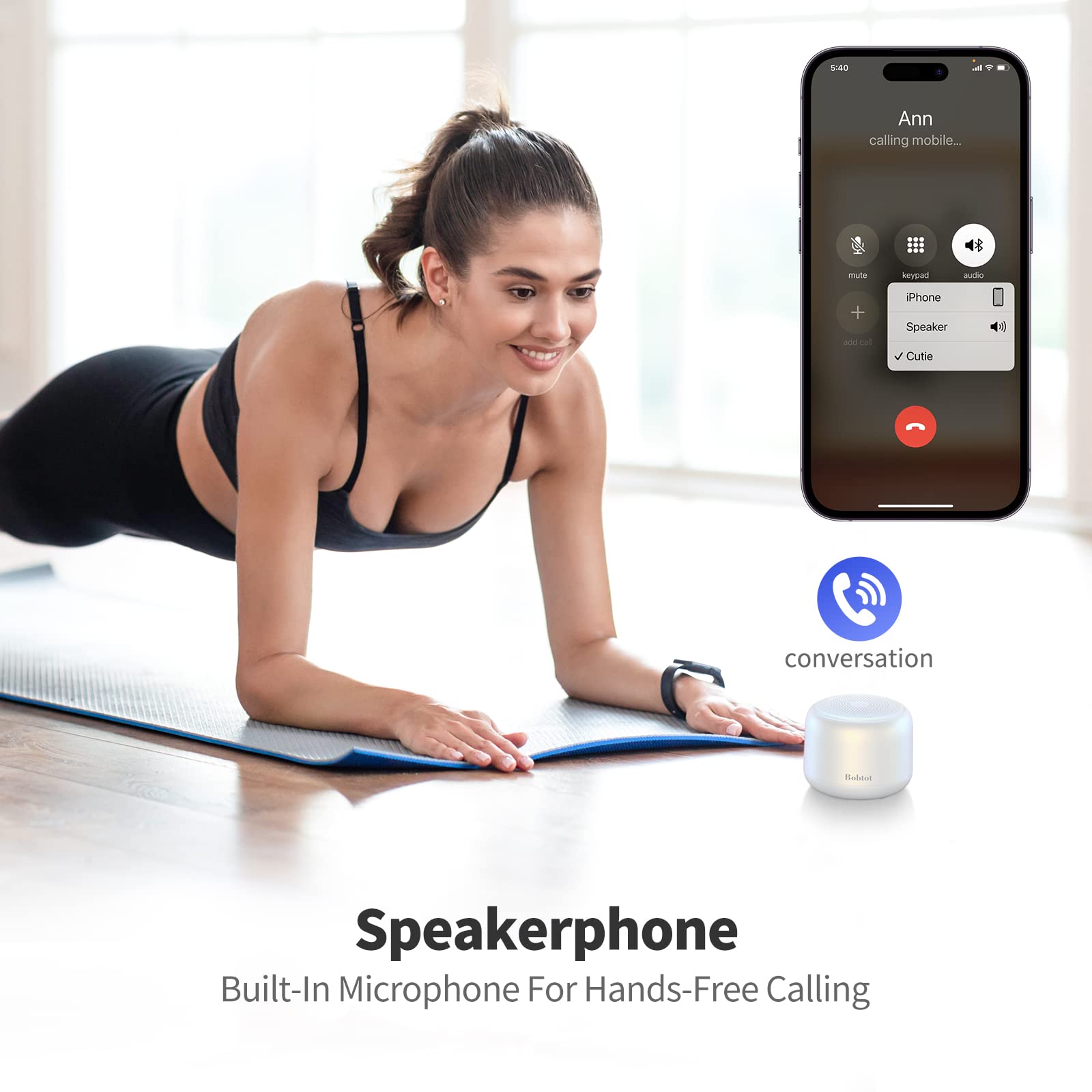 Bobtot Et18 Bluetooth Portable Speaker, Waterproof, 15 Hours Playtime, 5W Stereo Sound, Rechargeable Battery, Built In Microphon